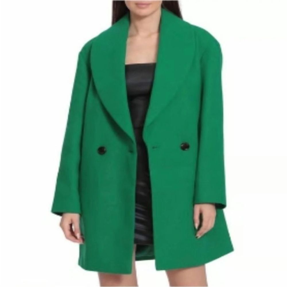 NWT Avec Les Filles Womens Oversized Shawl Collar Peacoat Size XS